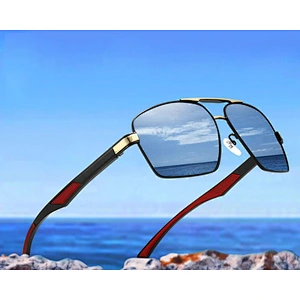 New aluminum-magnesium glasses men's polarized sunglasses square polarized glasses sunglasses cycling sunglasses