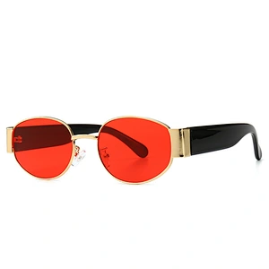 New oval small frame hipster hip-hop sunglasses bungee glasses celebrity the same style street shooting female sunglasses male