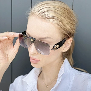 2021 newest fashion leather siamese sunglasses polarized women men eyewear shade vintage sun glasses wholesale custom goggles