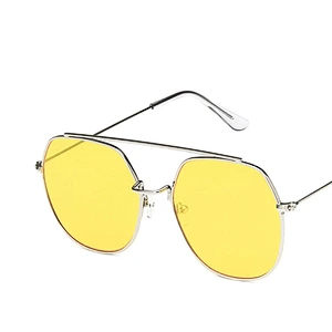 2021 newest fashion metal polygon retro thin sunglasses women men eyewear shade vintage sun glasses wholesale custom goggles