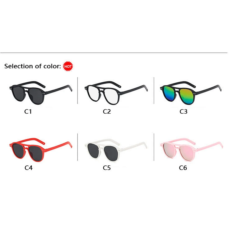 Cute newest stud round frame trendy kids boy sunglasses girls 2021 manufacture for custom UV sun glasses