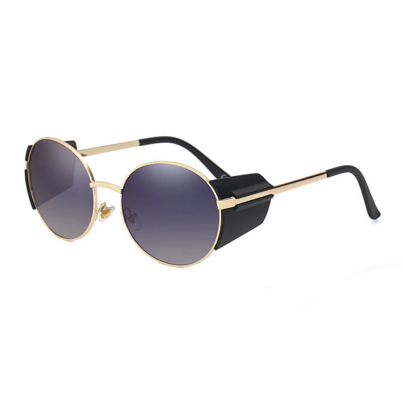 2021 newest fashion round frame punk windproof sunglasses women men eyewear shade vintage sun glasses wholesale custom goggles