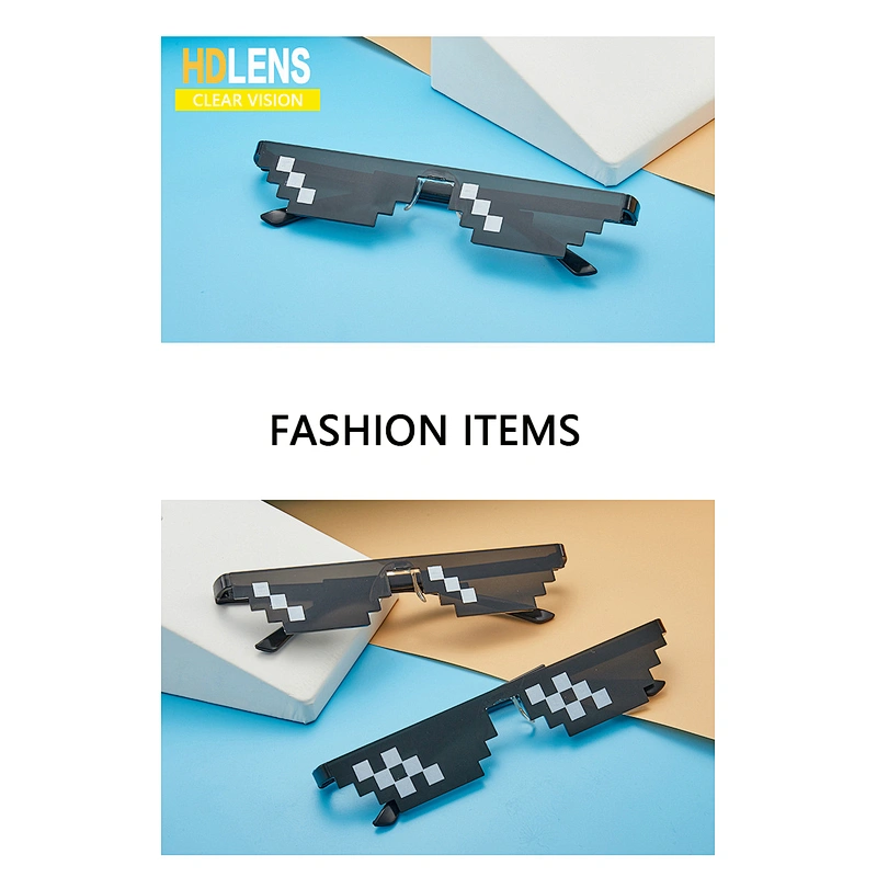 2021 newest fashion coding pixel mosaic sunglasses women men eyewear shade vintage sun glasses wholesale custom goggles