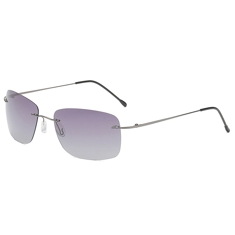 2021 newest foldable titanium rimless square sunglasses polarized women men eyewear shade sun glasses wholesale custom goggles