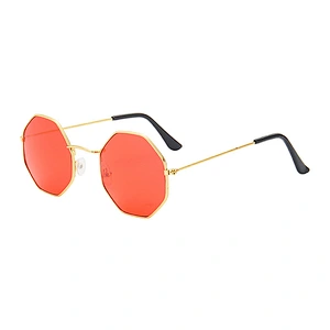 2021 newest fashion trendy metal frame polygon sunglasses women men eyewear shade vintage sun glasses wholesale custom goggles