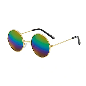 Retro round frame colorful vintage fashion kids boy trendy sunglasses girls 2021 manufacture for custom UV sun glasses