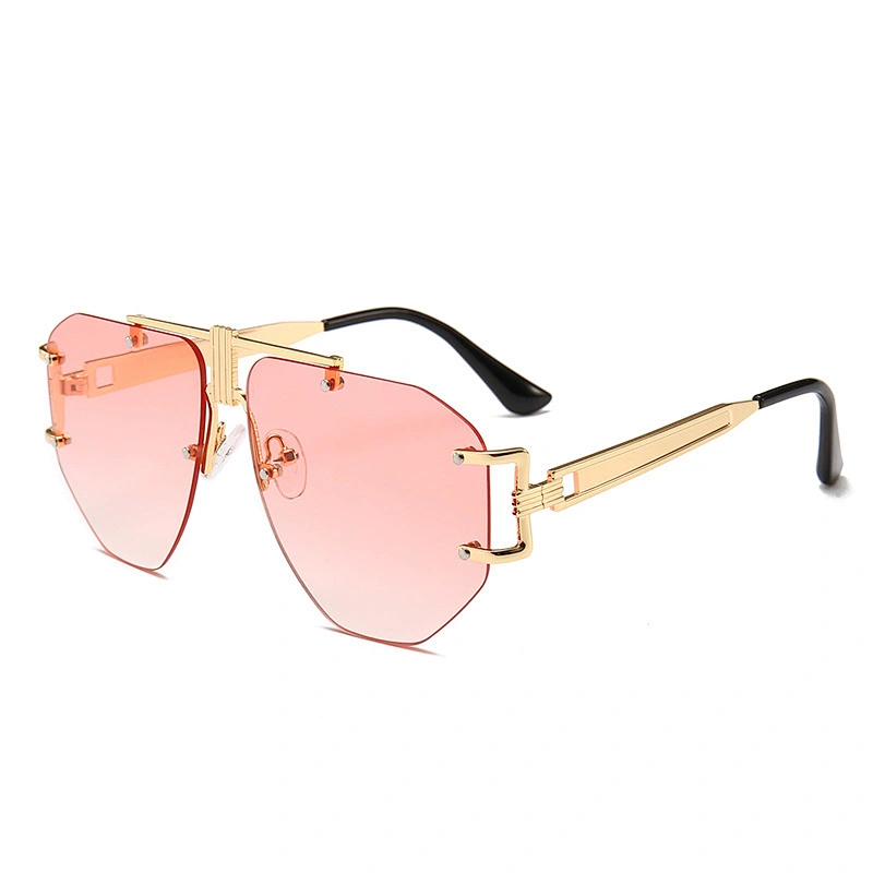 Cross-border hot style steampunk anti-snake leather sunglasses men European and US street shoot round frame sunglasses