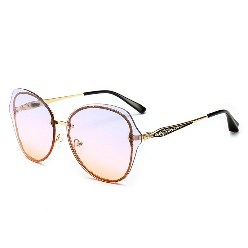New ladies cat eye personality big-name glitter square sunglasses