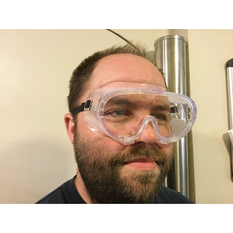 clear prescription protective anit-fog protect lab use with PPE eye protection goggles safety glasses