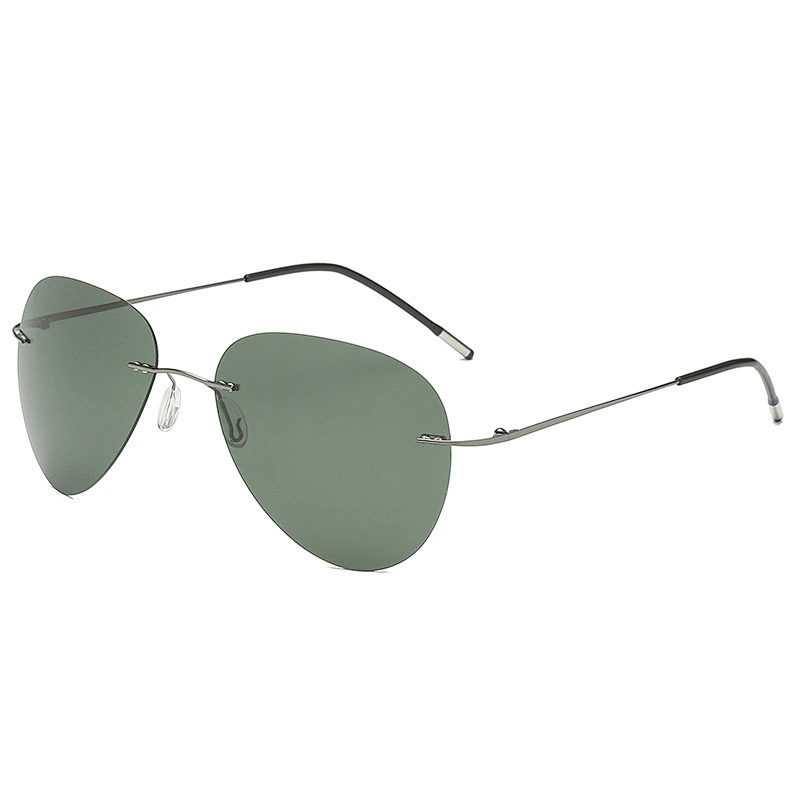 2021 newest fashion rimless foldable oval sunglasses polarized women men eyewear shade sun glasses wholesale custom goggles