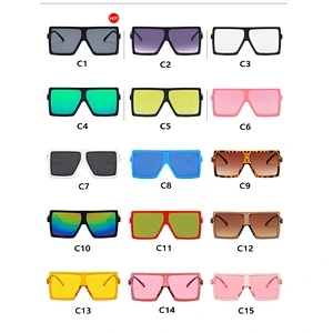 Newest square big frame trendy personality oversize kids boy sunglasses girls 2021 manufacture for custom UV sun glasses