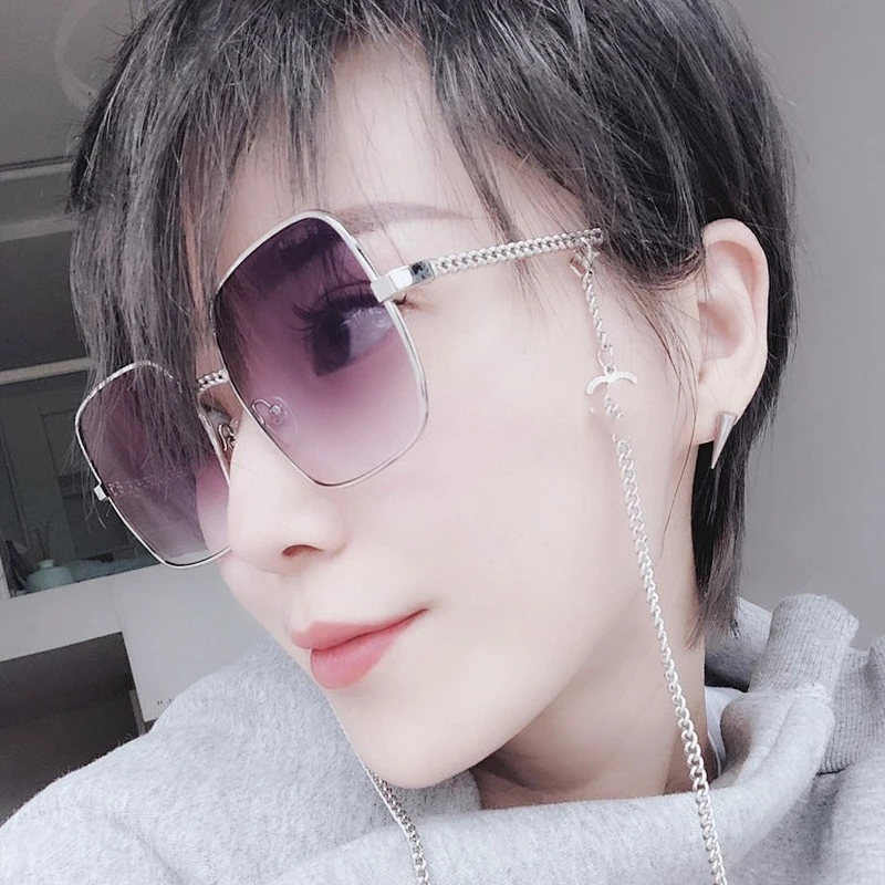 Square metal chain retro celebrity glasses optical frame river wholesale women eyewear men eyeglasses design eye glasses