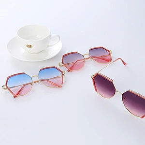 2021 newest fashion rimless diamond trim polygon sunglasses women men eyewear shade vintage sun glasses wholesale custom goggles