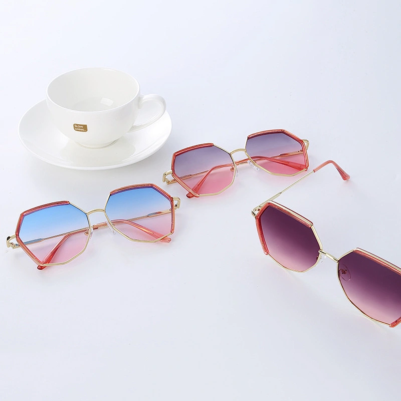 2021 newest fashion rimless diamond trim polygon sunglasses women men eyewear shade vintage sun glasses wholesale custom goggles