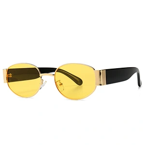 New oval small frame hipster hip-hop sunglasses bungee glasses celebrity the same style street shooting female sunglasses male