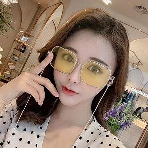 2021 newest fashion square frame lanyard trendy sunglasses women men eyewear shade vintage sun glasses wholesale custom goggles