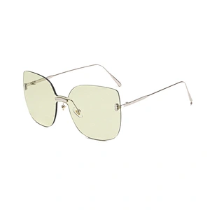 Anti-UV 2021 newest fashion big cat eye frame rimless sunglasses women men eyewear shade sun glasses wholesale custom goggles