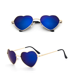 2021 newest fashion metal love heart shape retro sunglasses women men eyewear shade vintage sun glasses wholesale custom goggles