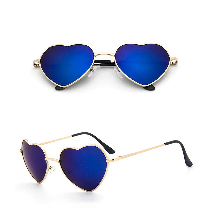 2021 newest fashion metal love heart shape retro sunglasses women men eyewear shade vintage sun glasses wholesale custom goggles
