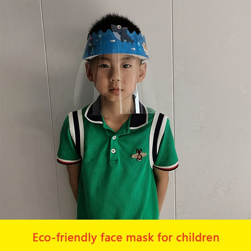 Cute Preschooler Child Wearing FaceShield Disposable kid Face Shield Wholesale Safety children Face Shield