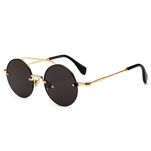 Explosive narrow frame modern retro sunglasses round sunglasses trend street model catwalk sunglasses