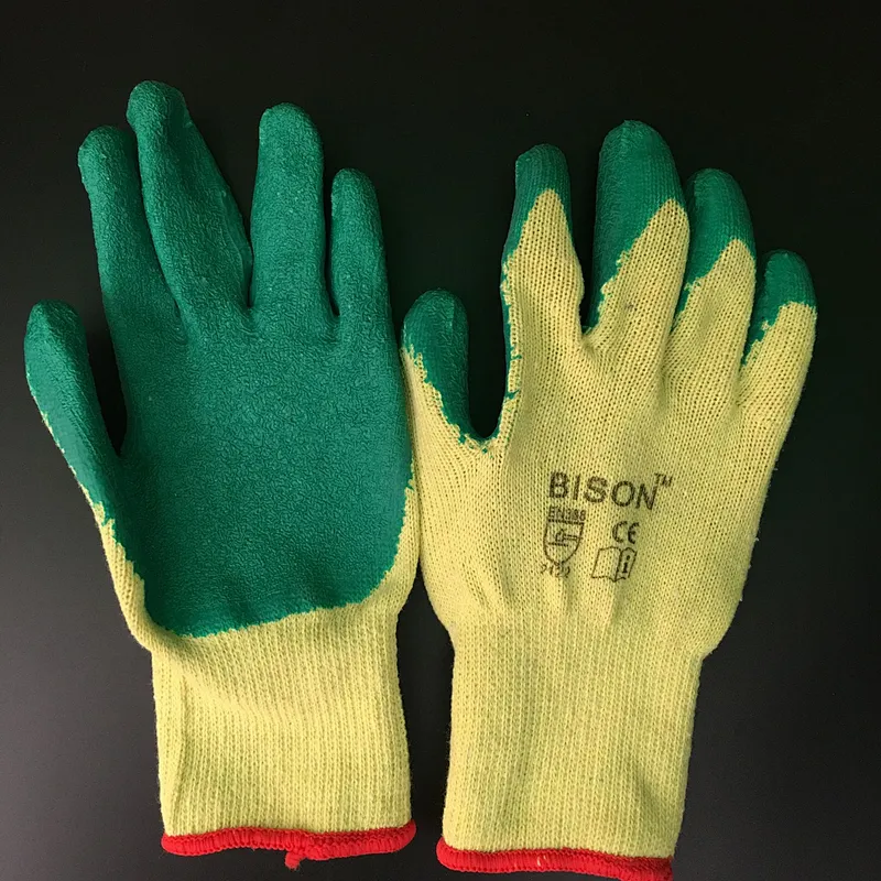 Mechanic Yarn Working Safety Driving Dipped Gloves Construction Blue Plain Light Style Feature Material Wing Origin