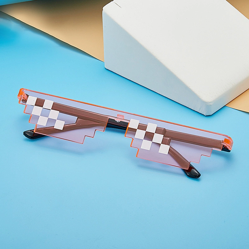 Anime 2021 newest fashion coding pixel mosaic sunglasses women men eyewear shade sun glasses wholesale custom goggles
