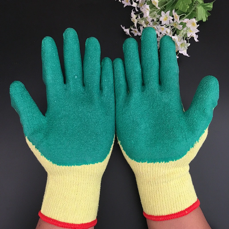 Mechanic Yarn Working Safety Driving Dipped Gloves Construction Blue Plain Light Style Feature Material Wing Origin