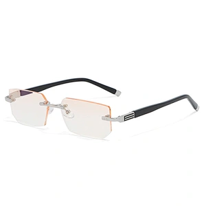 Anti blue light metal rimless trendy rhinestone retro designer optics reading glasses men women wholesale reader glasses frame