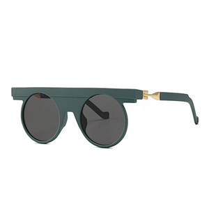 Fashionable sunglasses hot style concept round flat polarized sunglasses trend frosted custom sunglasses