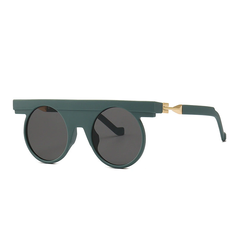 Fashionable sunglasses hot style concept round flat polarized sunglasses trend frosted custom sunglasses