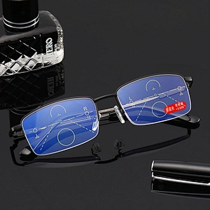 Anti blue light square metal multifocal trendy retro designer optics reading glasses men women wholesale reader glasses frame