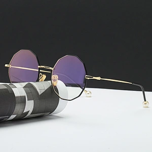 Polygon pearl metal vintage computer optical frames river wholesale women eyewear men eyeglasses black frame design eye glasses