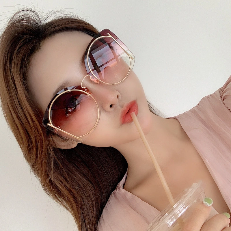 2021 newest fashion metal Irregular geometry sunglasses women men eyewear shade vintage sun glasses wholesale custom goggles