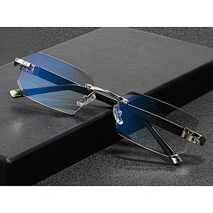 Anti blue light metal rimless trendy rhinestone retro designer optics reading glasses men women wholesale reader glasses frame