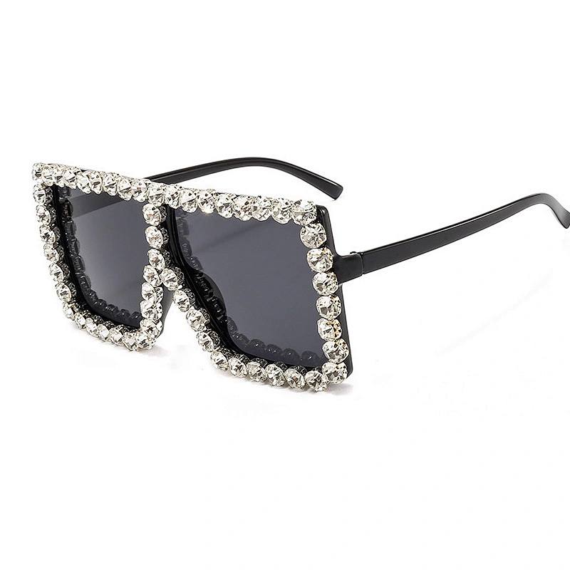 2021 newest fashion rhinestone square big frame cool sunglasses women men eyewear shade sun glasses wholesale custom goggles