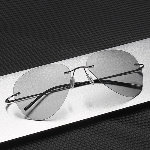 2021 newest fashion titanium rimless oval sunglasses polarized women men eyewear shade sun glasses wholesale custom goggles