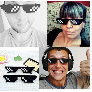 Anime 2021 newest fashion coding pixel mosaic sunglasses women men eyewear shade sun glasses wholesale custom goggles