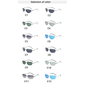 2021 newest fashion rimless oval titanium sunglasses polarized women men eyewear shade sun glasses wholesale custom goggles