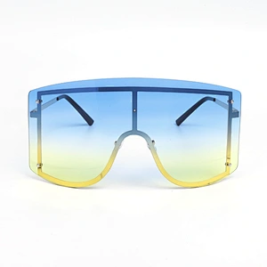 2021 fashion newest square big frame rimless trendy sunglasses women men eyewear shade sun glasses wholesale custom goggles