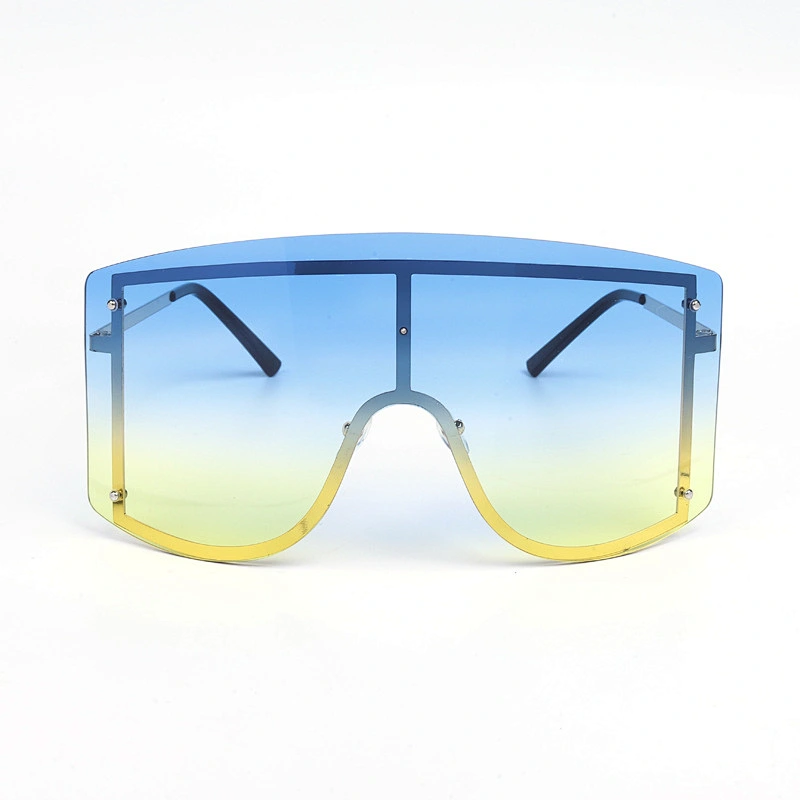 2021 fashion newest square big frame rimless trendy sunglasses women men eyewear shade sun glasses wholesale custom goggles