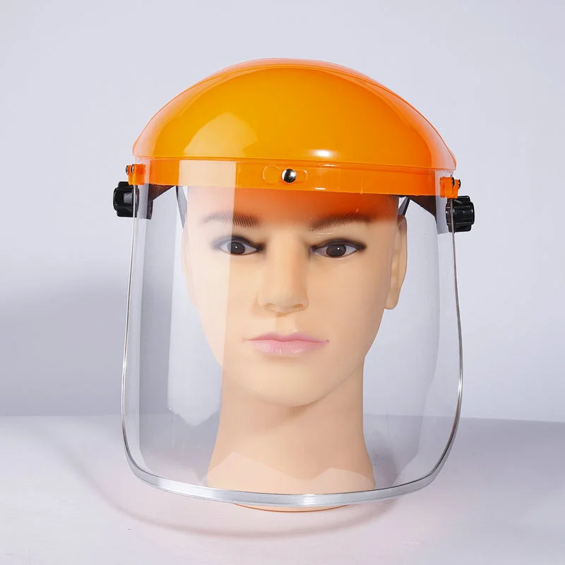 Manufacturer PVC fashion face shield yellow top protective screen anti spray splash transparent face shield safety protect