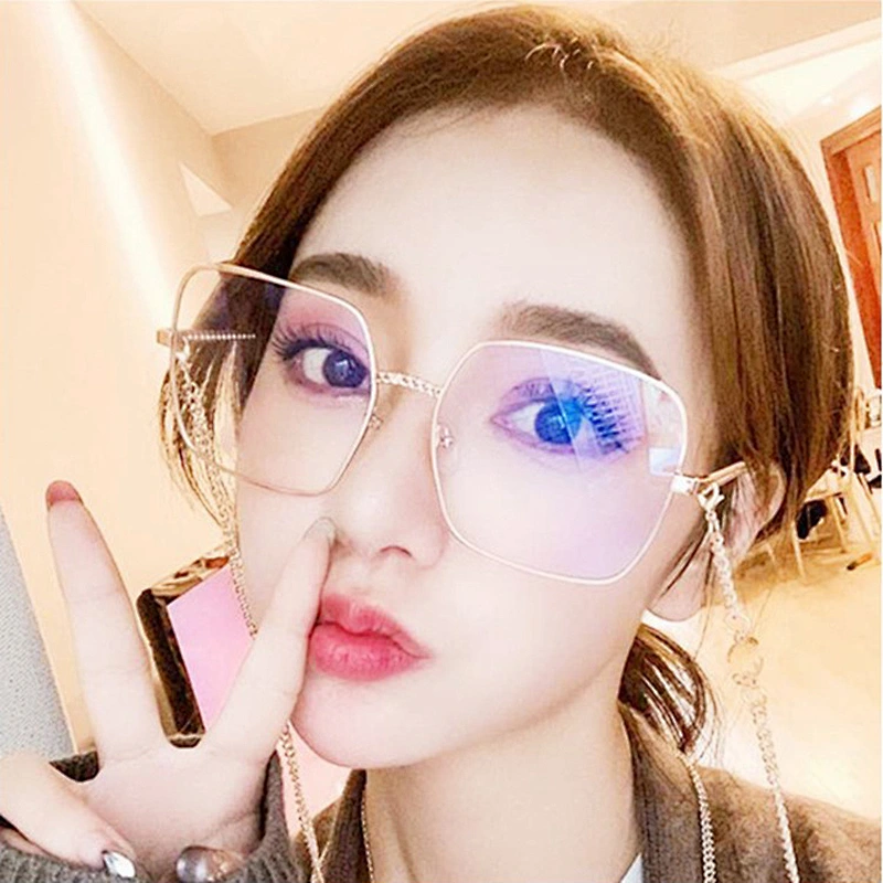 Square metal chain retro celebrity glasses optical frame river wholesale women eyewear men eyeglasses design eye glasses