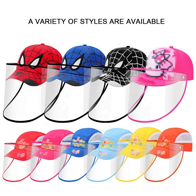 Transparent Face Shield Hat Cute Cartoon Children's Face Shield Hat Reusable Face Shield Hat