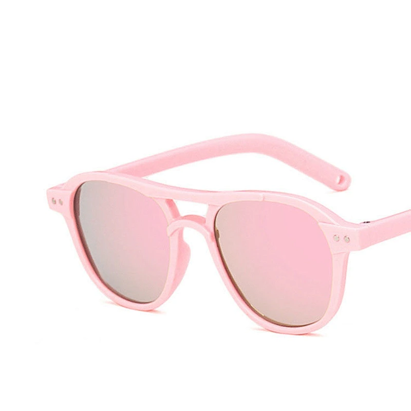 Cute newest stud round frame trendy kids boy sunglasses girls 2021 manufacture for custom UV sun glasses