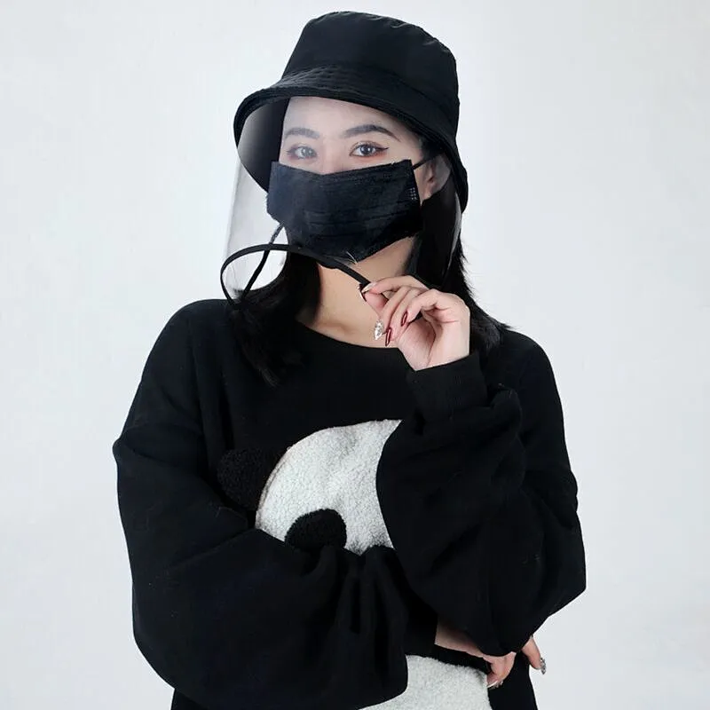 Fisherman's hat covers protective face shield hat epidemic prevention and splash prevention face shield cap with face shield
