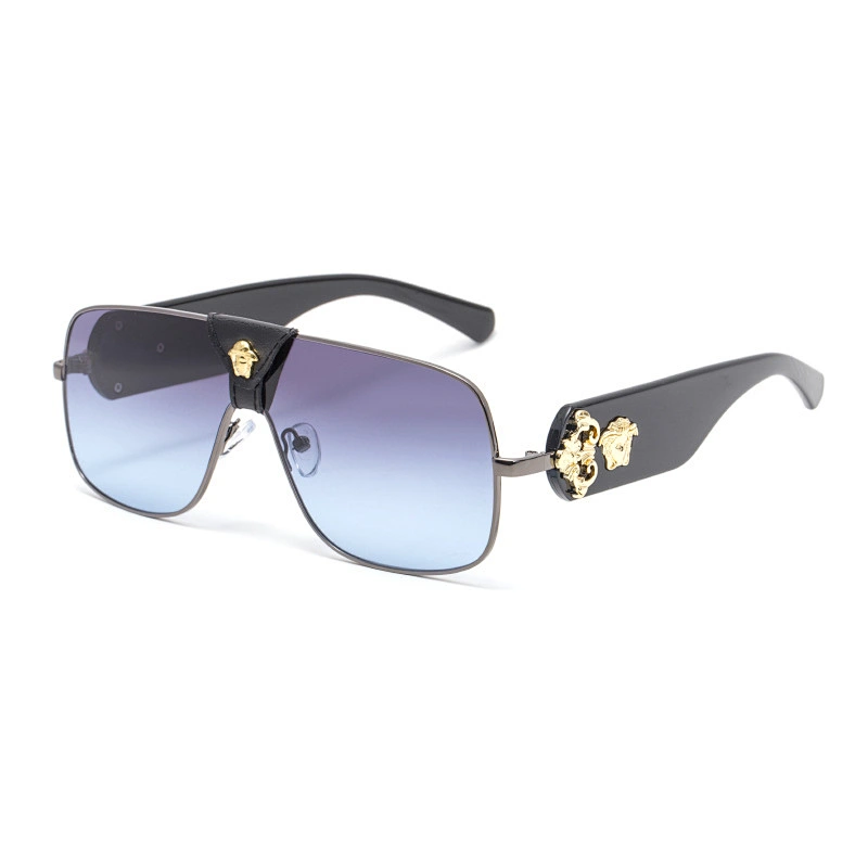 2021 newest fashion leather siamese sunglasses polarized women men eyewear shade vintage sun glasses wholesale custom goggles