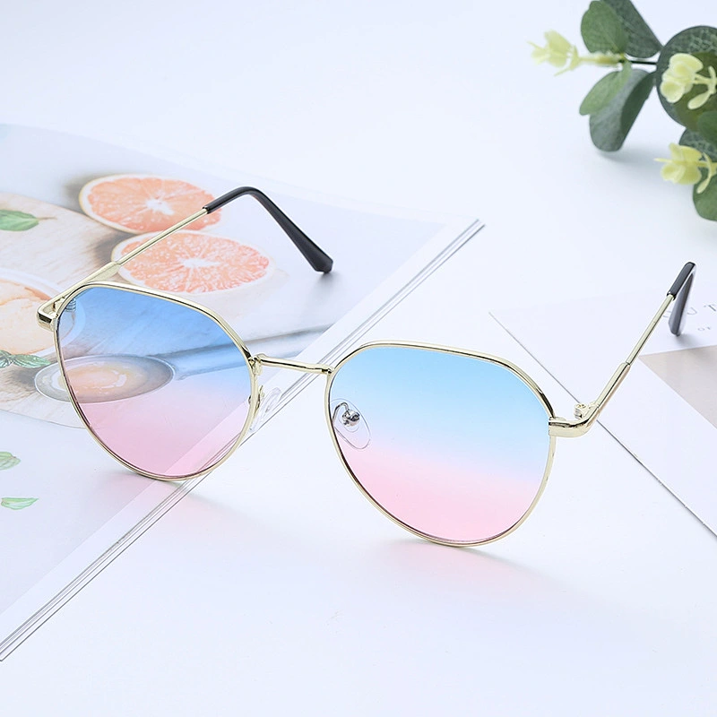 Anti-UV 2021 newest fashion blue light block metal round sunglasses women men eyewear shade sun glasses wholesale custom goggles