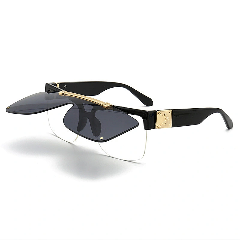 Foreign trade new style modern retro sunglasses flip sunglasses INS wind big branded sunglasses