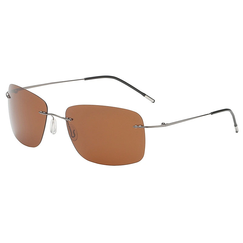 2021 newest fashion titanium rimless foldable sunglasses polarized women men eyewear shade sun glasses wholesale custom goggles